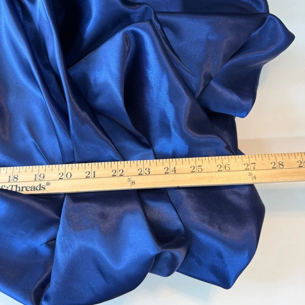 Jessica McClintock Gunne Sax Blue Satin Mini‎ Dress Vintage Y2K Bubble Hem Prom